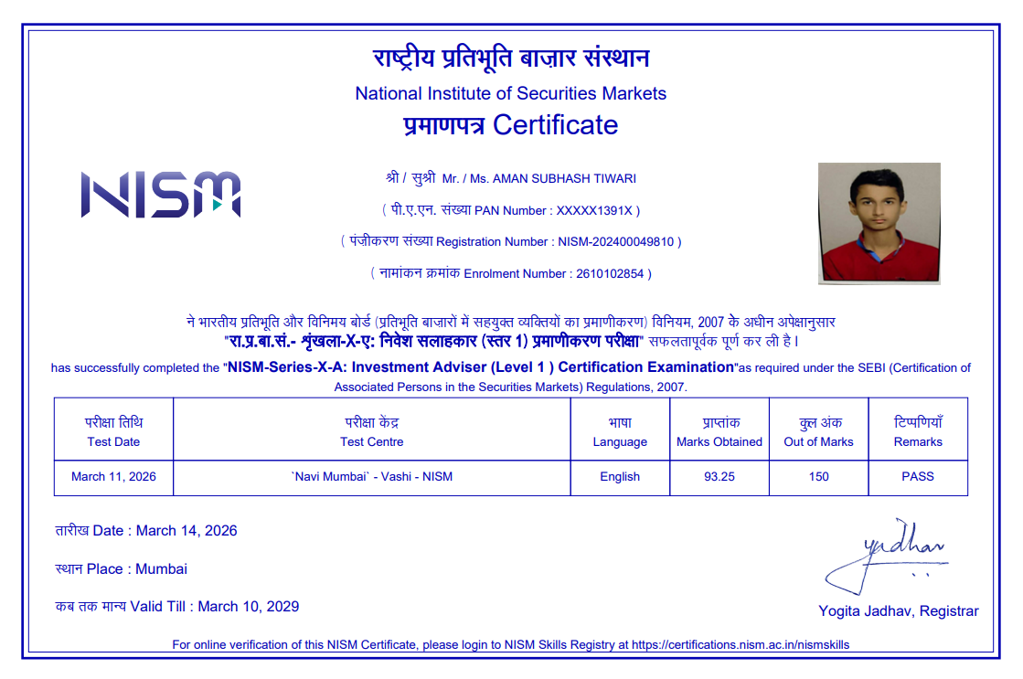 Ramling Monde NISM Exams Testimonial